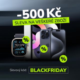 📣 Black Friday je tady! 🔥 Právě teď sleva -500 Kč na všechny Apple produkty. Stačí v košíku zadat slevový kód BLACKFRIDAY....